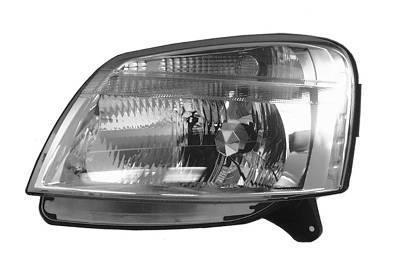 koplamp, H4, elektr verstelb, incl motortje, links Peugeot Partn