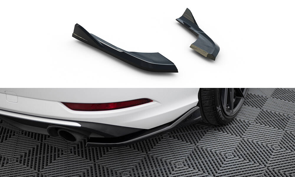 Achterzij Spoilers V.1 Audi A3 Sedan 8V Facelift Maxton Glanzend zwart