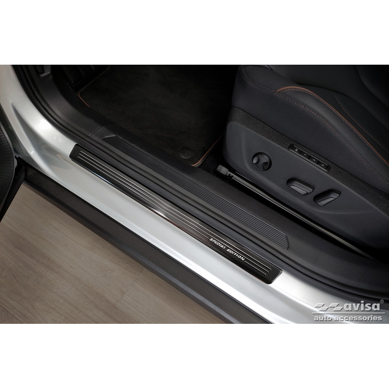 Zwart RVS Instaplijsten  Skoda Enyaq iV 2020- - 'Special Edition' - 4-delig
