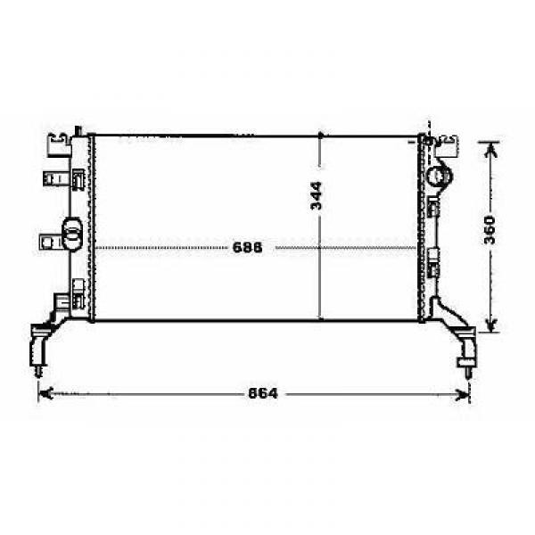 Radiator LAGUNA 07->> 688x344x26. 1.6I/1.5/2.0 dCI +/-AC