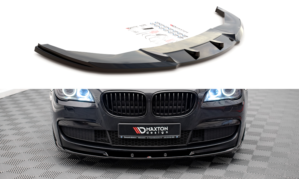 Voorspoiler V.2 BMW 7 Serie M-Pakket F01 Maxton Glans Zwart