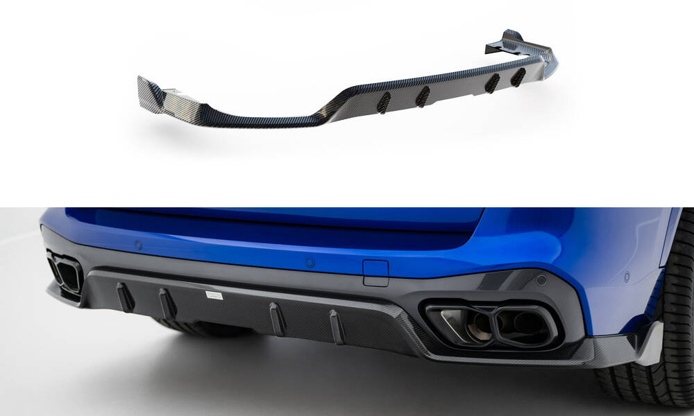 Carbon Fiber Achter Diffuser BMW X5 M-Pack G05 Facelift Maxton Glanzend zwart