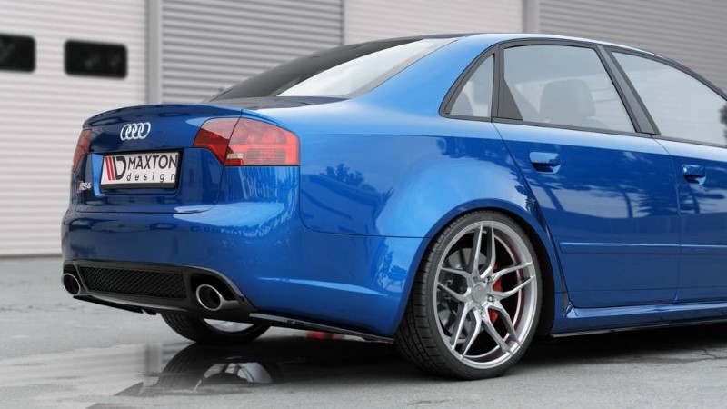 Achterzij Spoilers Audi RS4 Sedan B7 V.1 Glanzend Zwart