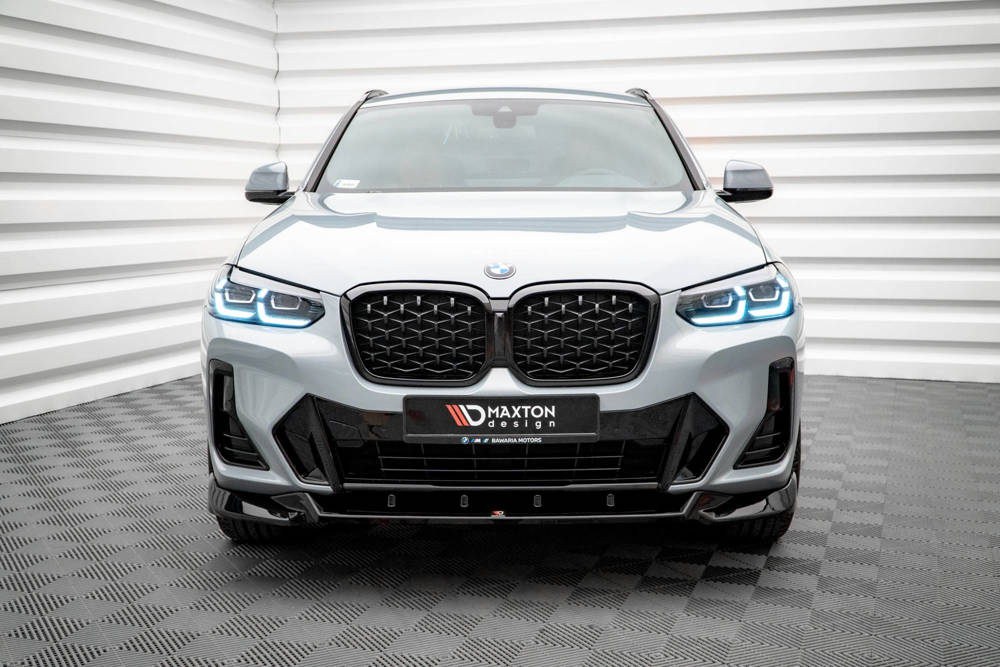 Voorspoiler V.2 BMW X4 M Pakket G02 Maxton Glans Zwart