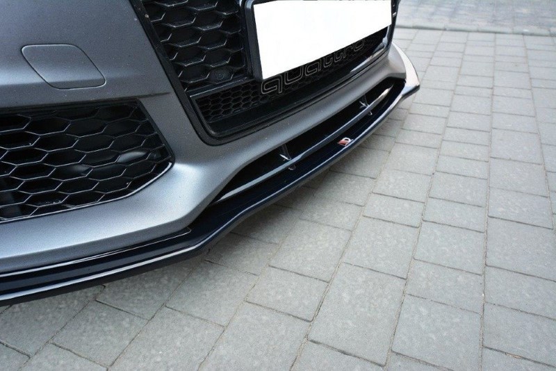 Voorspoiler V.1 Audi RS7 C7 FL Maxton Glans Zwart