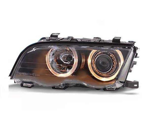 Faros BMW E46 sedan Angel Eyes negro