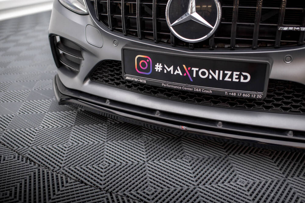 Voorspoiler V.1 Mercedes C43 W205 FL Maxton Glans Zwart