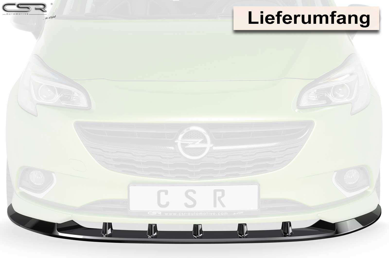 Voorspoiler Opel Corsa E OPC-Line Glans Zwart – 11/2014–06/2019