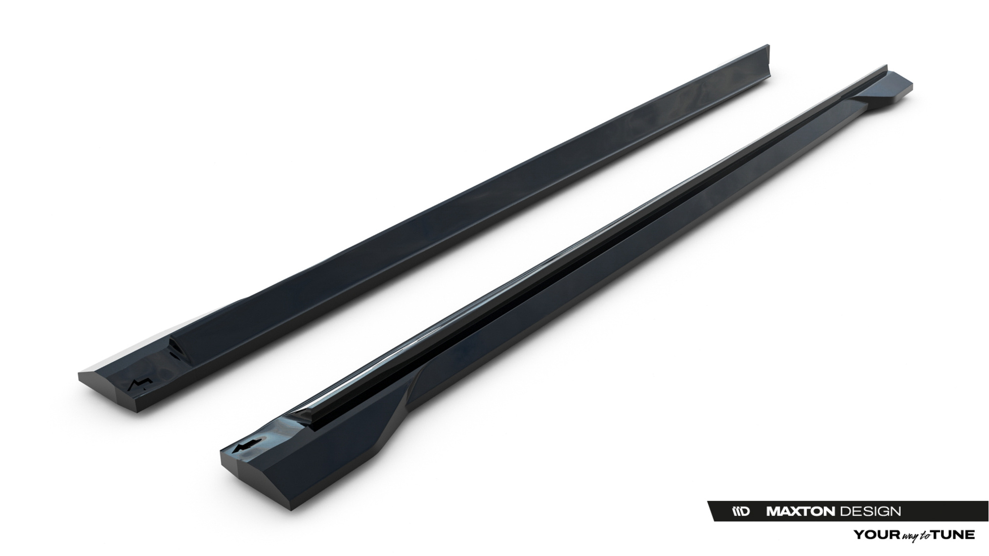 Zijskirts Audi Q7 S-Line MK2 Facelift 2 Maxton Glanzend zwart
