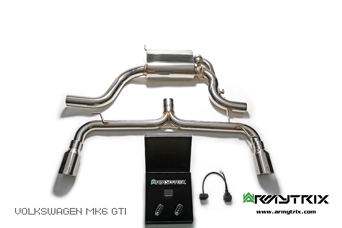 VW Golf VI GTI 2.0 08-13 Armytrix STAINLESS STEEL CAT-BACK