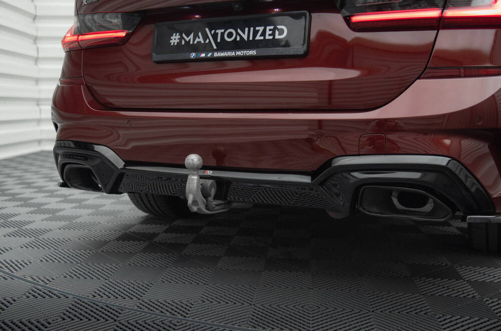 Diffuser BMW 3 Serie M Pakket G20 G21 met Trekhaak Maxton Glans Zwart