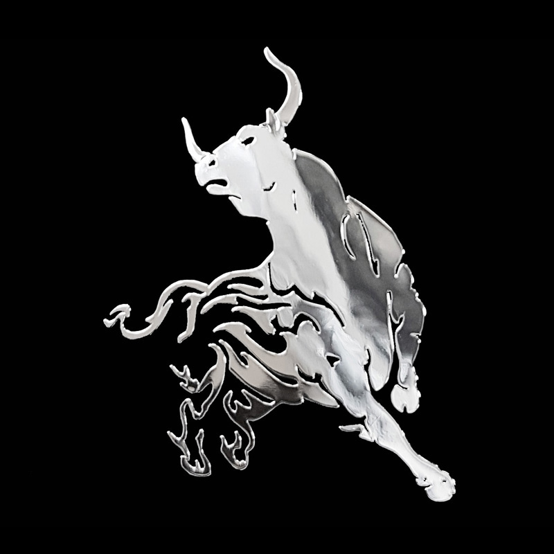 Nikkel Sticker 'Bull' - 54x65mm
