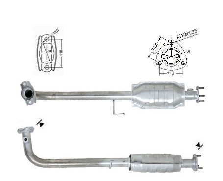 Honda CIVIC 1.4i 16V 1396 cc 66 Kw / 90 cv D14Z6 Magnaflow CAT B