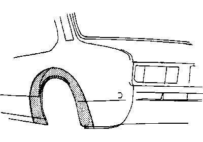 spatbordrand, rechts Opel Kadett C, 1974-1979