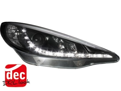 Headlights Peugeot 207 06- Devil Eyes Dlite LED Black