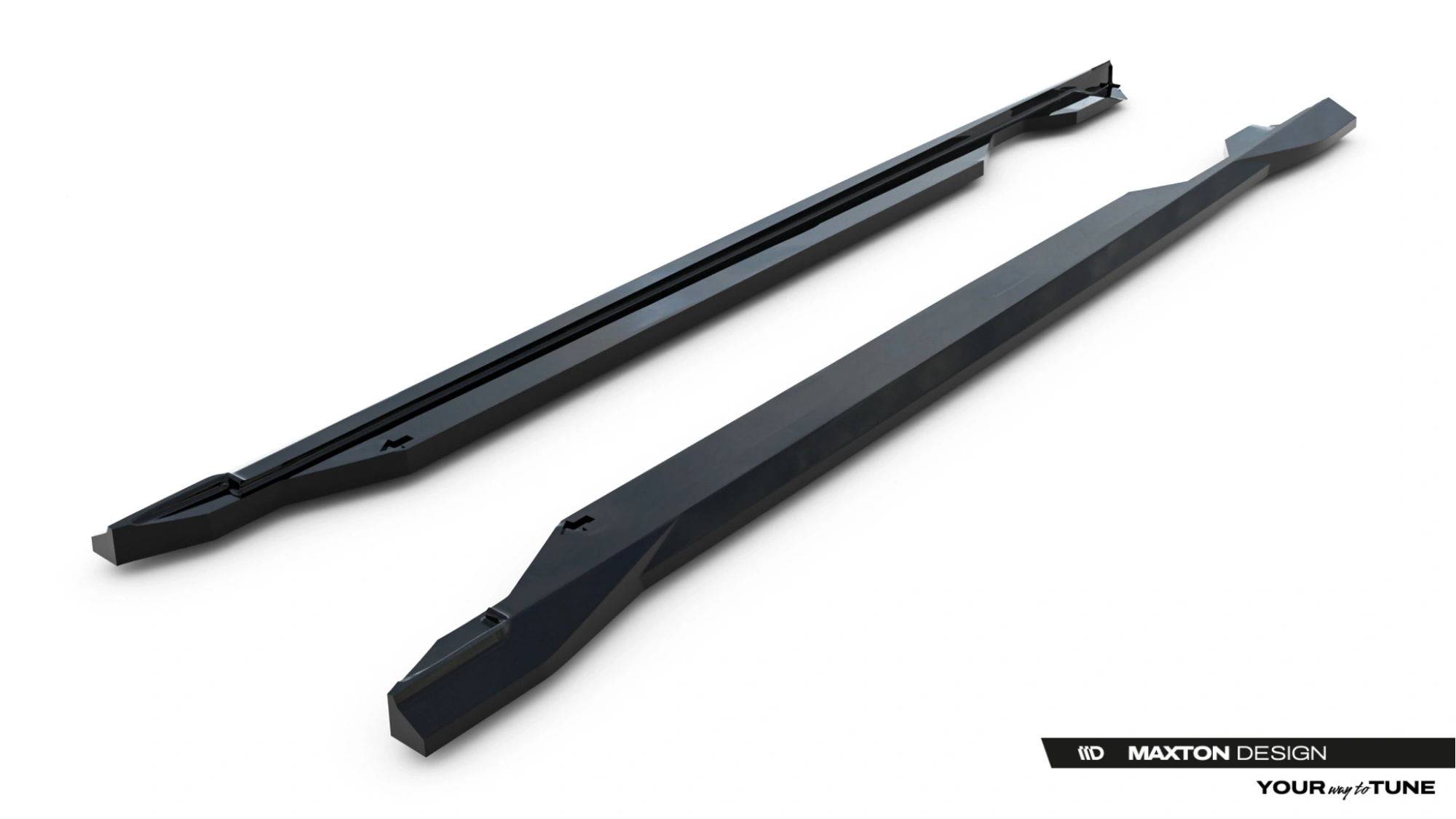 Zijskirts Audi Q6 e-tron Standard / S-Line / SQ6 e-tron SUV & Sportback Mk1 (2023–heden) – Glans Zwart