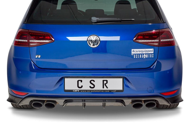 Achterbumper Diffusors VW Golf R VII Glans zwart