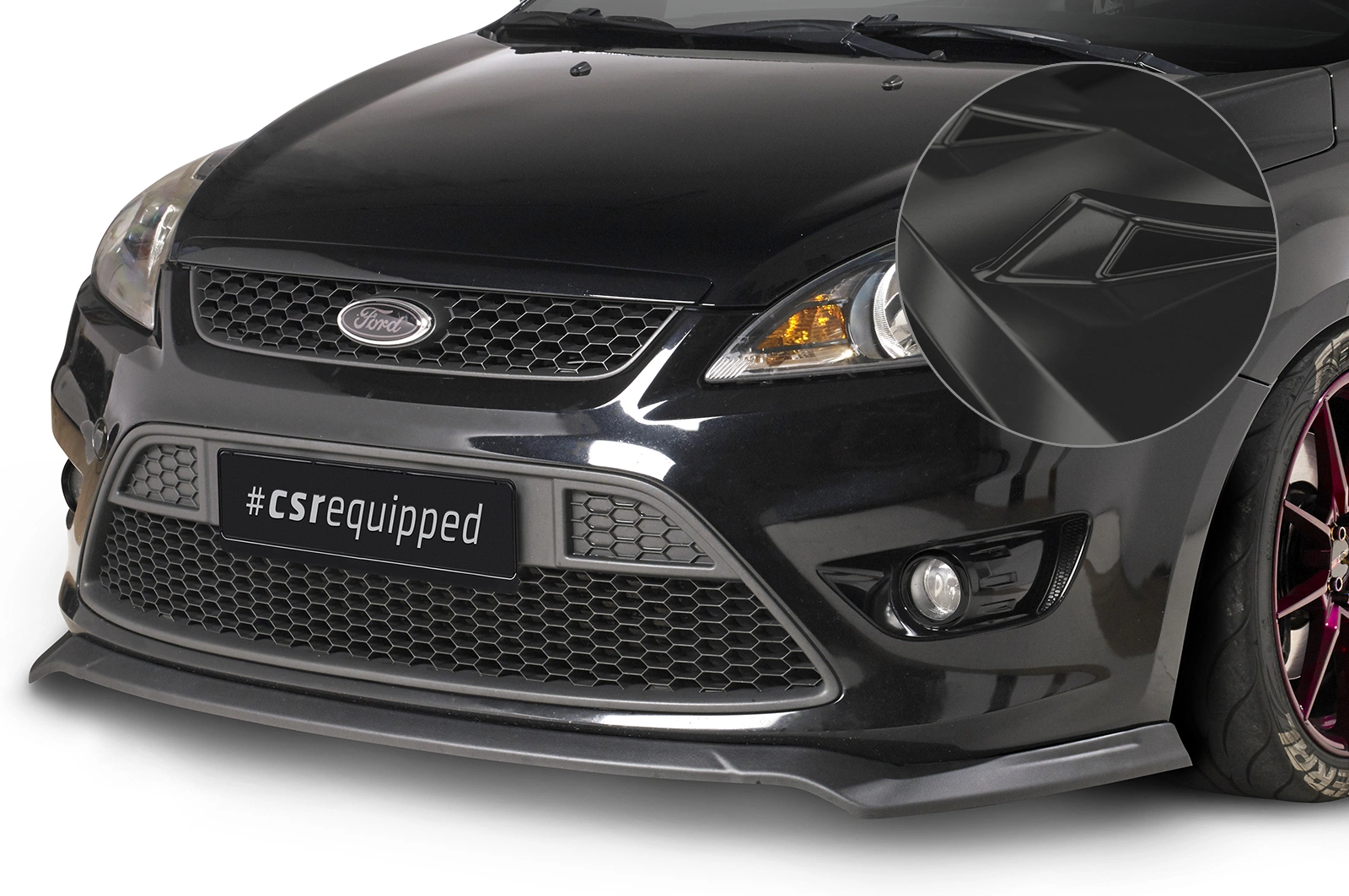Voorspoiler Ford Focus MK2 ST 2007–2010 (Facelift) – CSR Automotive – Glans Zwart