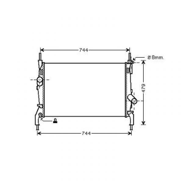 Radiator TRANSIT 06->> 670x380x26 2.5 TD - A/C