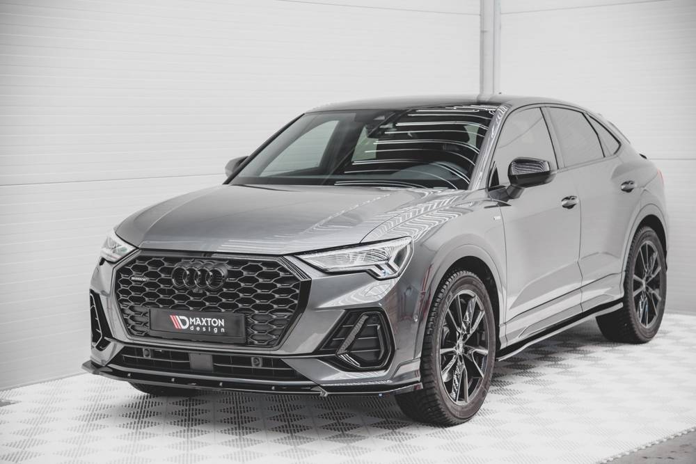 Voorspoiler V.2 AUDI Q3 Sportback S-Line Maxton Glans Zwart