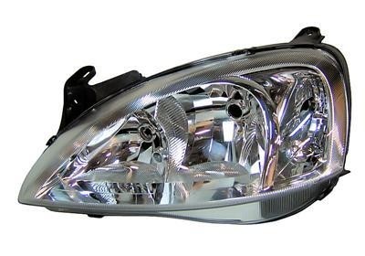 koplamp, H7+H1, elektr verstelb, rechts, 08/2004-Opel Corsa C, 2