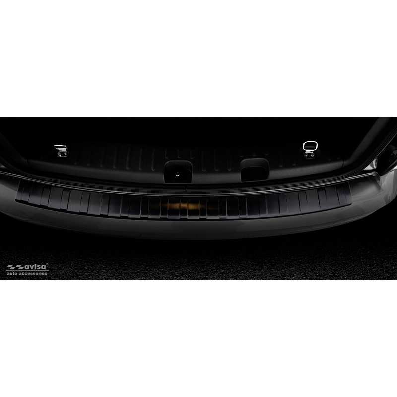Zwart RVS Achterbumperprotector  Volkswagen Caddy 2004-2015 & FL 2015-2020 'Ribs'