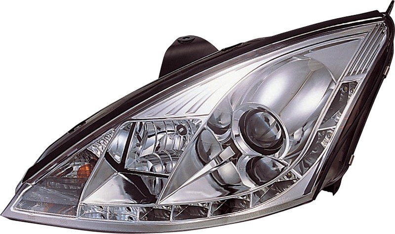 Faros Ford Focus 98-01 cromo + Luz de marcha diurna