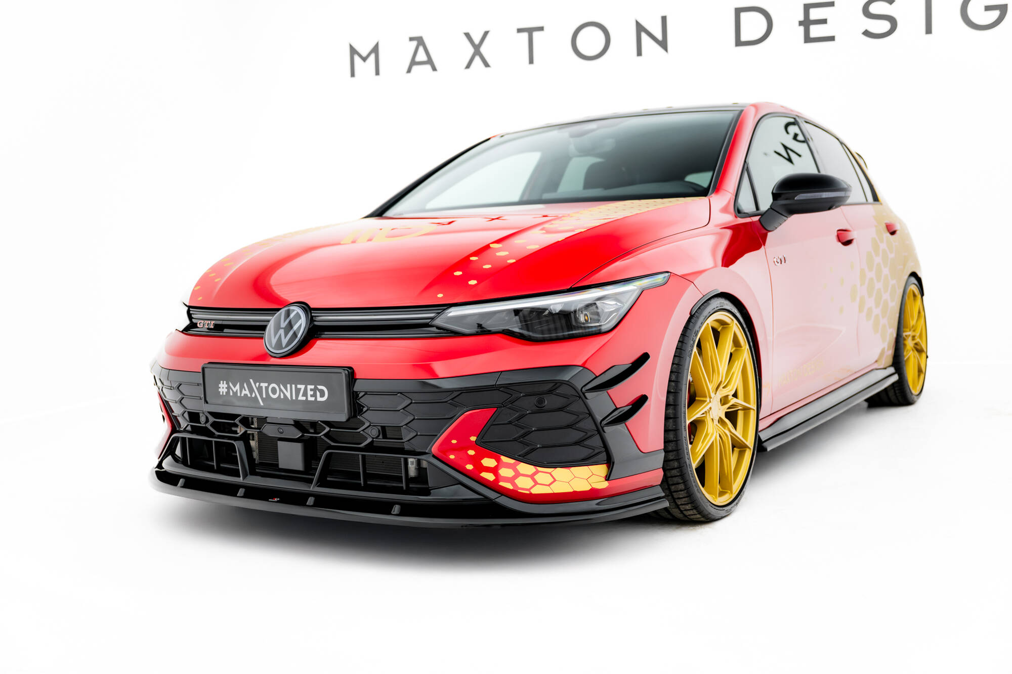 Bodykit V.2 Volkswagen Golf 8 GTI Clubsport Maxton Glanzend Zwart