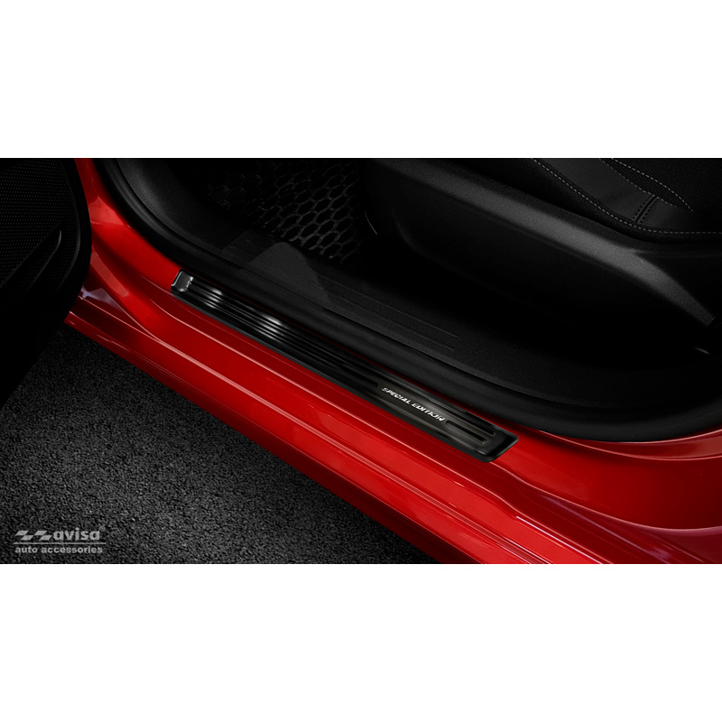 Zwart RVS Instaplijsten  Opel Corsa F HB 5-deurs 2019- 'Special Edition' - 4-delig (excl. Equipment Ultimate)