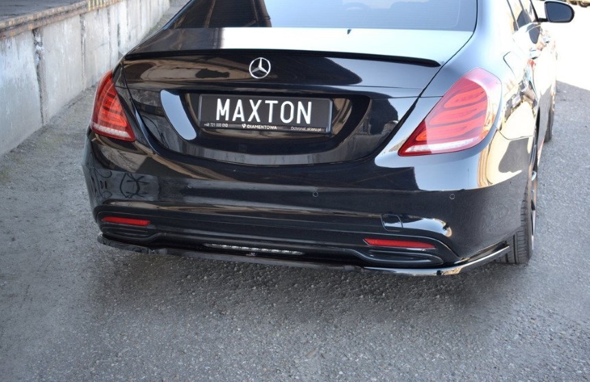 Achterbumper spoiler Mercedes S-Klasse W222 AMG-Line Maxton Design glans zwart
