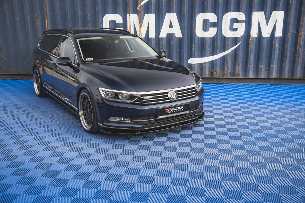 Voorspoiler V.1 VW Passat B8 Glans Zwart