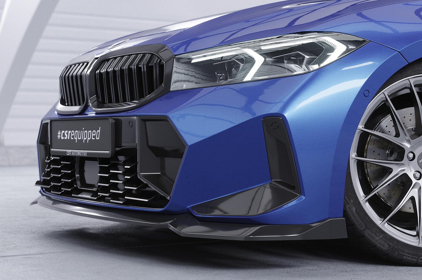 Voorspoiler BMW 3 Serie M Pakket LCI G20 / G21 CSR Glans Zwart
