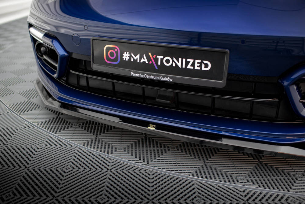 Voorspoiler V.1 Porsche Panamera E-Hybrid 971 Facelift  2020 - Maxton Glans Zwart
