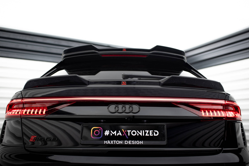 Spoiler Audi Q8 SQ8 RSQ8 Maxton Glans Zwart 3D Design Laag