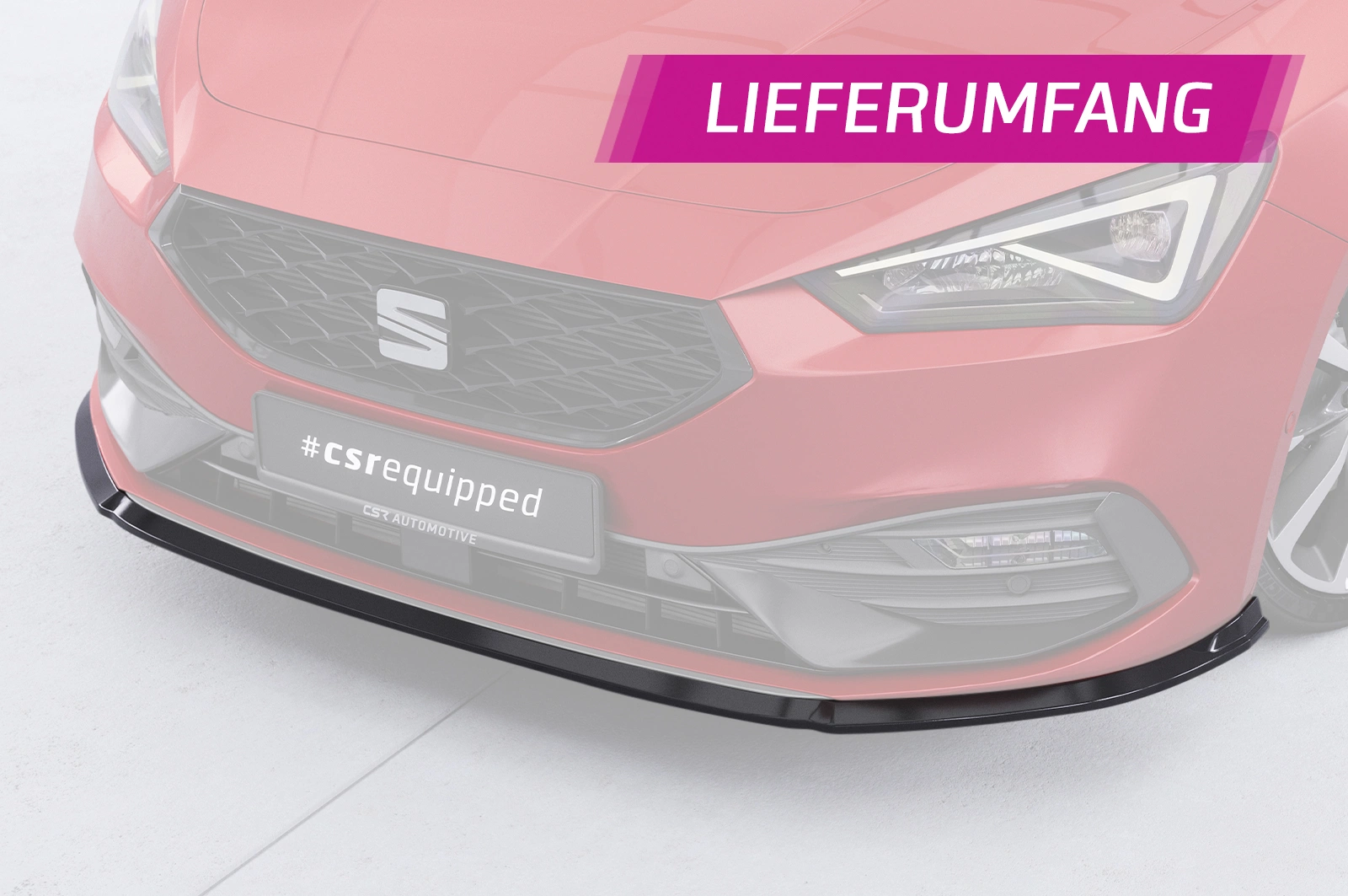 Voorspoiler passend voor Seat Leon 4 (Typ KL) Glans Zwart – CSR Automotive