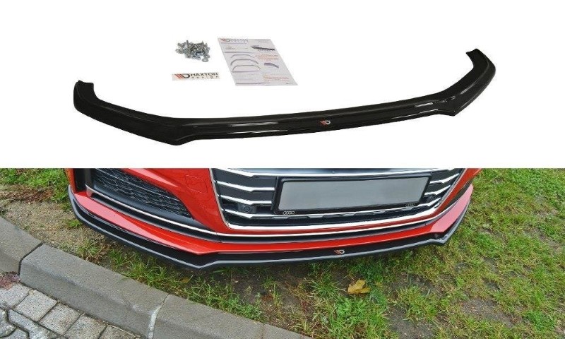Voorspoiler Audi S5 / A5 S-Line F5 Coupe / Sportback V.1 Glanzend Zwart