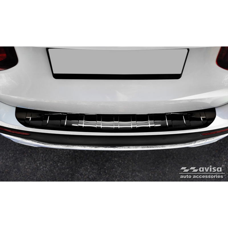 Zwart-Chroom RVS Achterbumperprotector  Mercedes GLB (X247) incl. AMG 2019- 'Ribs'
