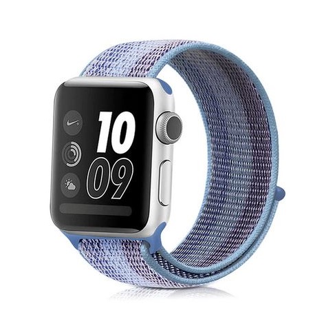 Apple watch nylon loop sport band - Licht Blauw