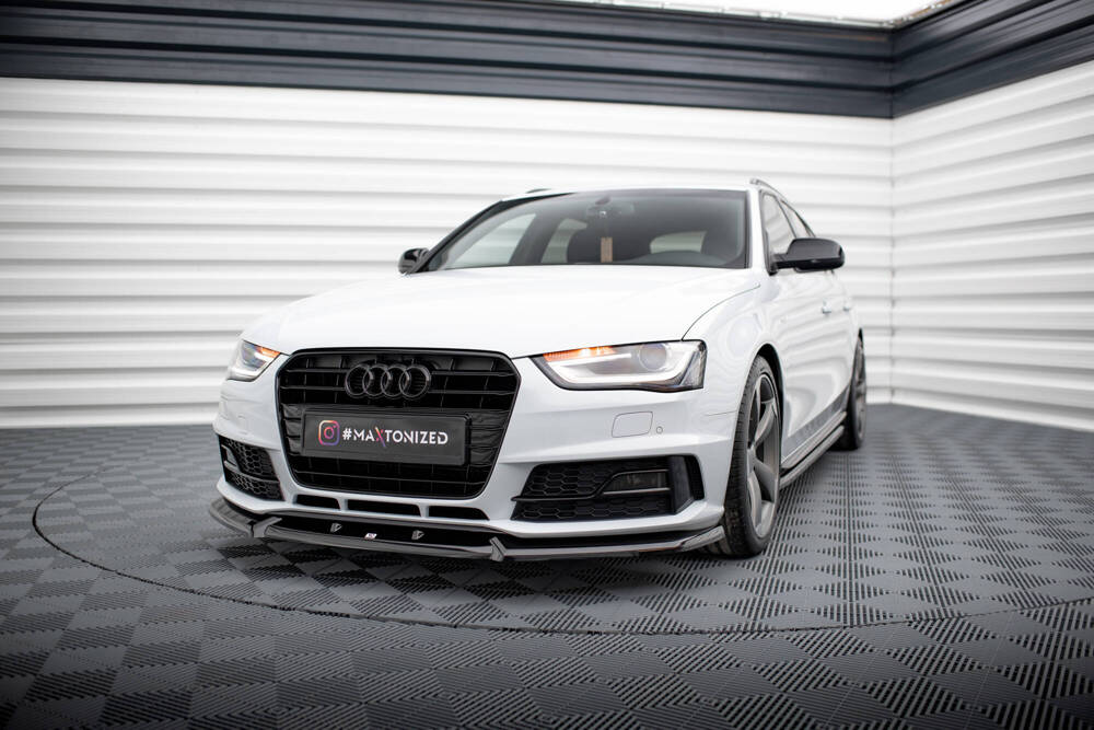 Voorspoiler V.1 Audi A4 Competition B8 FL Maxton Glans Zwart