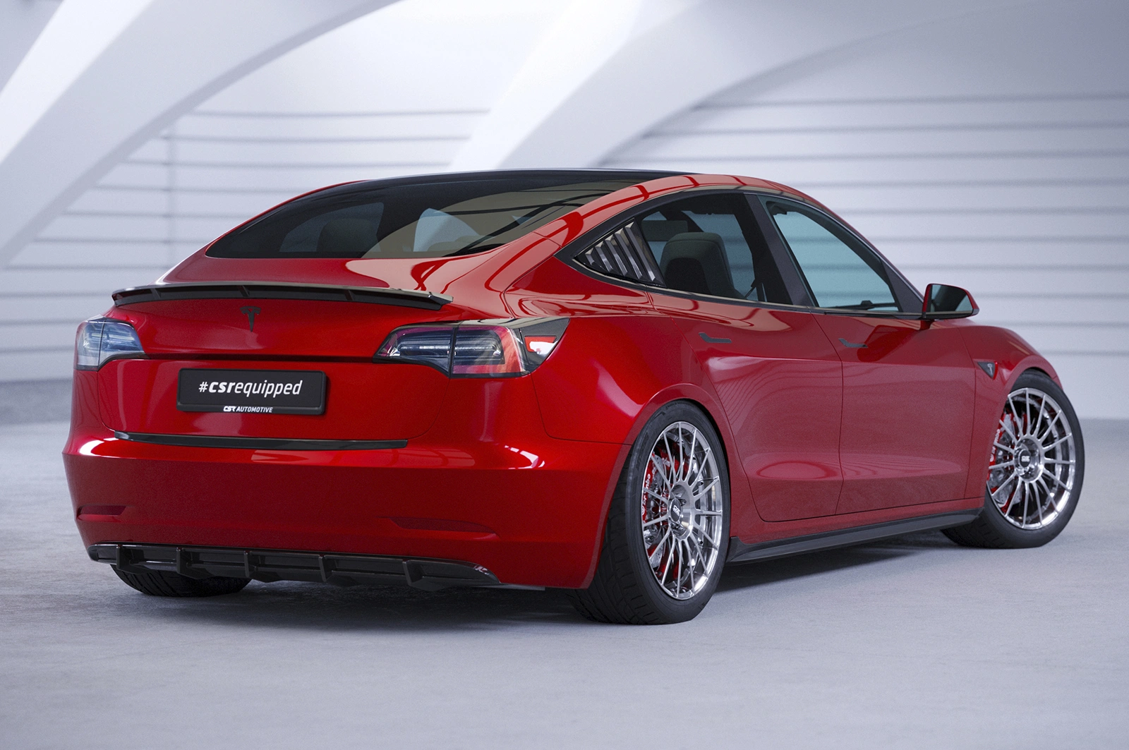 Achterspoiler Tesla Model 3 Glans Zwart – CSR Design (2017- incl. Facelift)