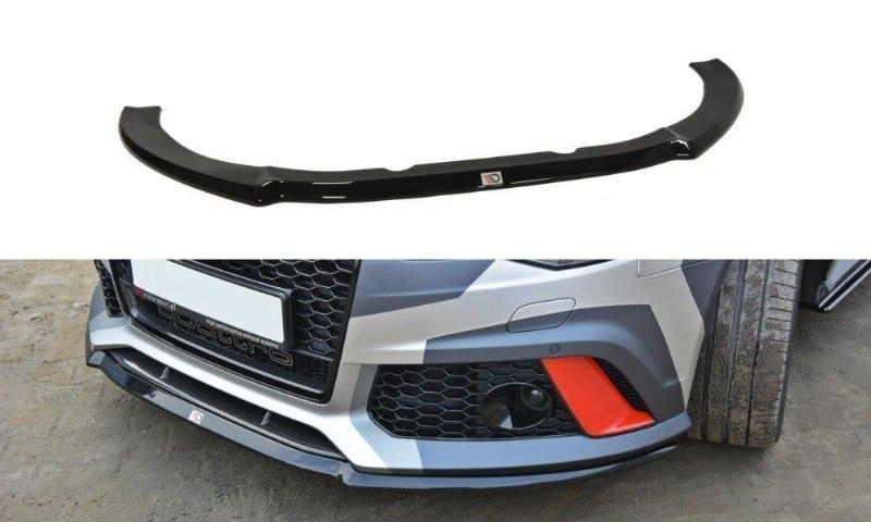 Voorspoiler V.2 Audi RS6 C7 Maxton Glans Zwart
