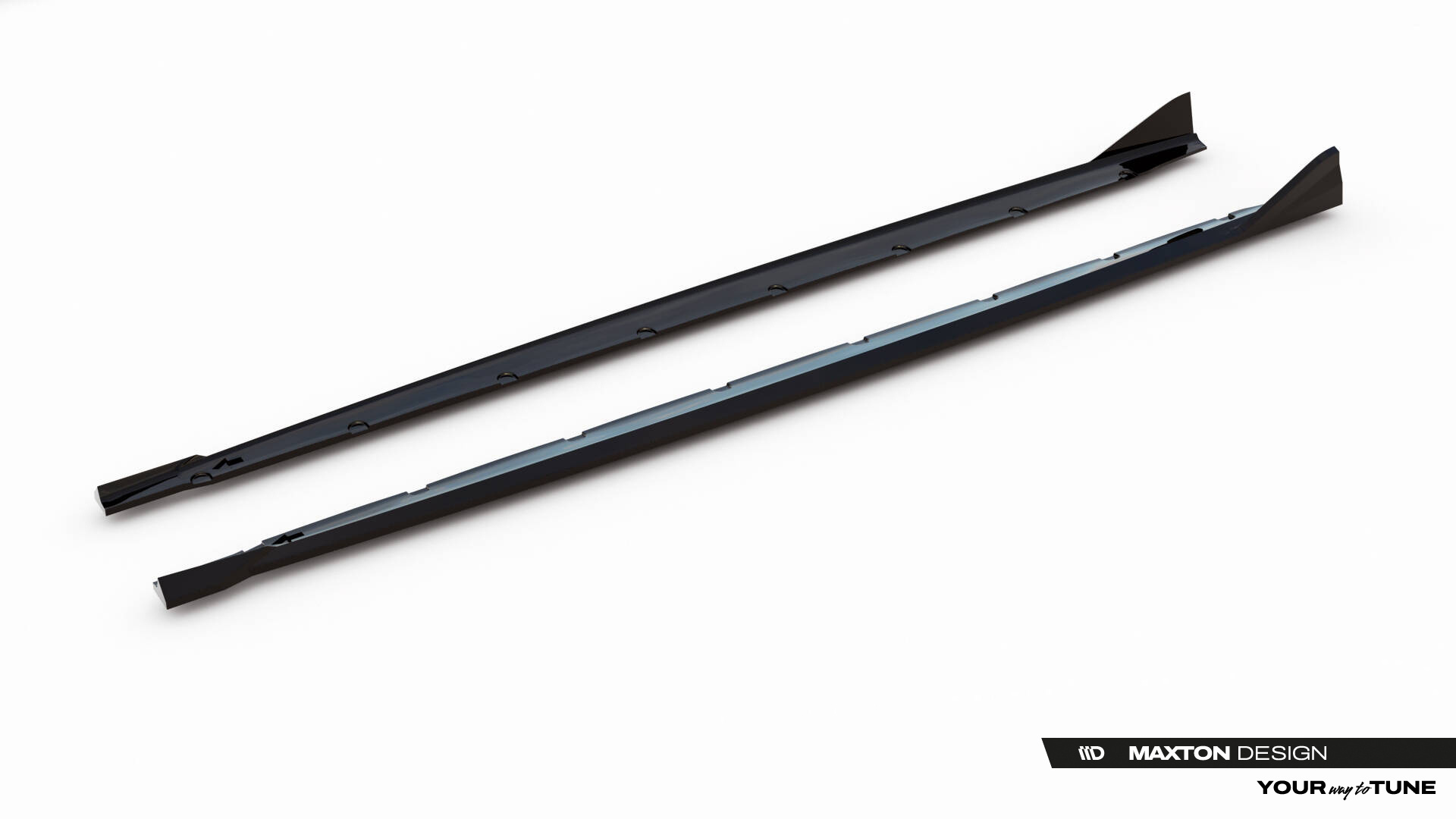 Zijskirts V.2 BMW M135i / 1 M-Pack F70 Maxton Glanzend zwart