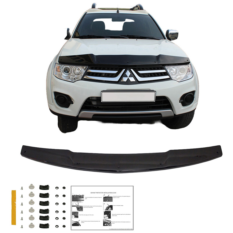 Motorkapbeschermer (steenslagcover)  Mitsubishi L200 Triton 4 2007-2014 - Glanzend zwart