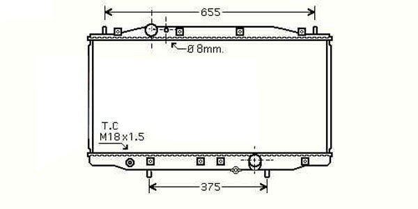 Radiator ACCORD 03-08 395x715 2.2 CTDI +/-AC