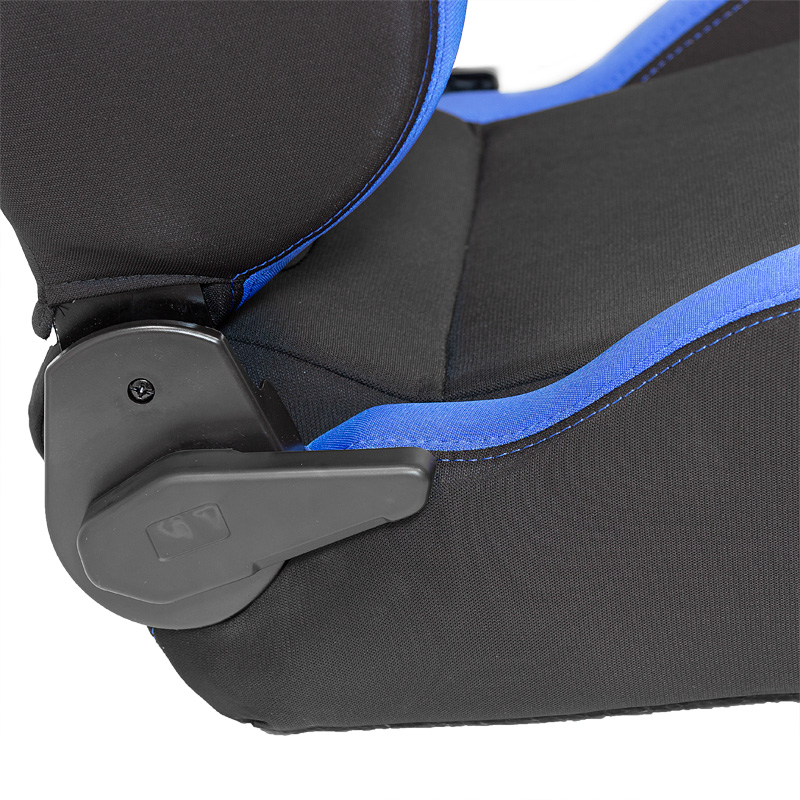 Sportstoel 'RS6-II' - Zwart/Blauw Stof - Dubbelzijdig verstelbare rugleuning - incl. sledes