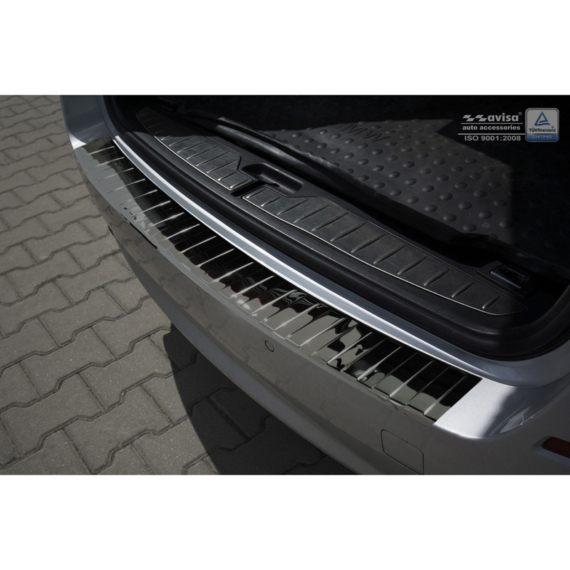 Zwart-Chroom RVS Achterbumperprotector  BMW 5-Serie F11 Touring 2010-2016 'Ribs'