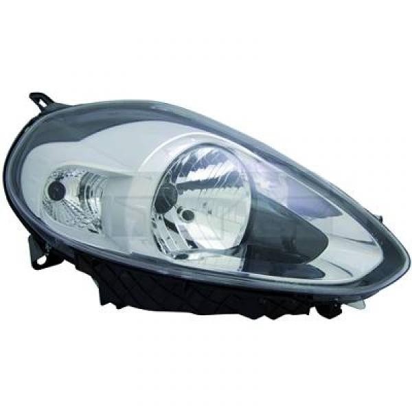 Koplamp links PUNTO EVO, 09->> Chroom H4/P21W+STELMOTOR TYC