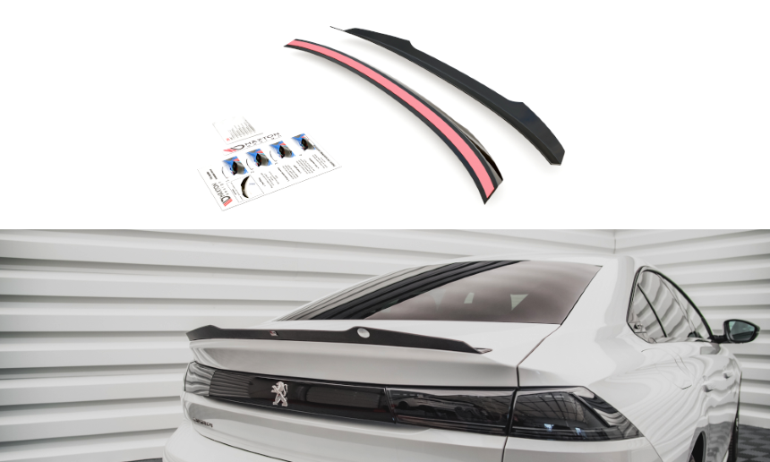 Spoiler uitbreiding Peugeot 508 sedan Maxton Design glans zwart