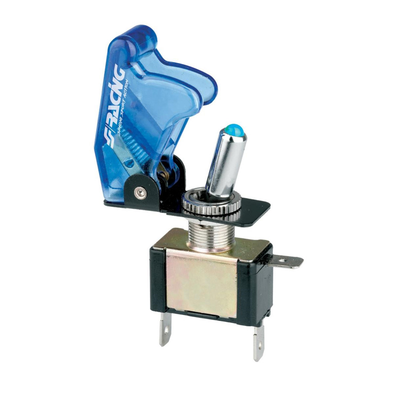 Simoni Racing Baby Go Schakelaar - Blauw Transparant + Blauwe LED - 12V/20Amp