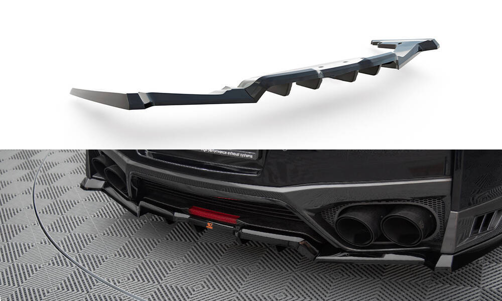 Diffuser Nissan GTR R35 17-22 Maxton Glans Zwart